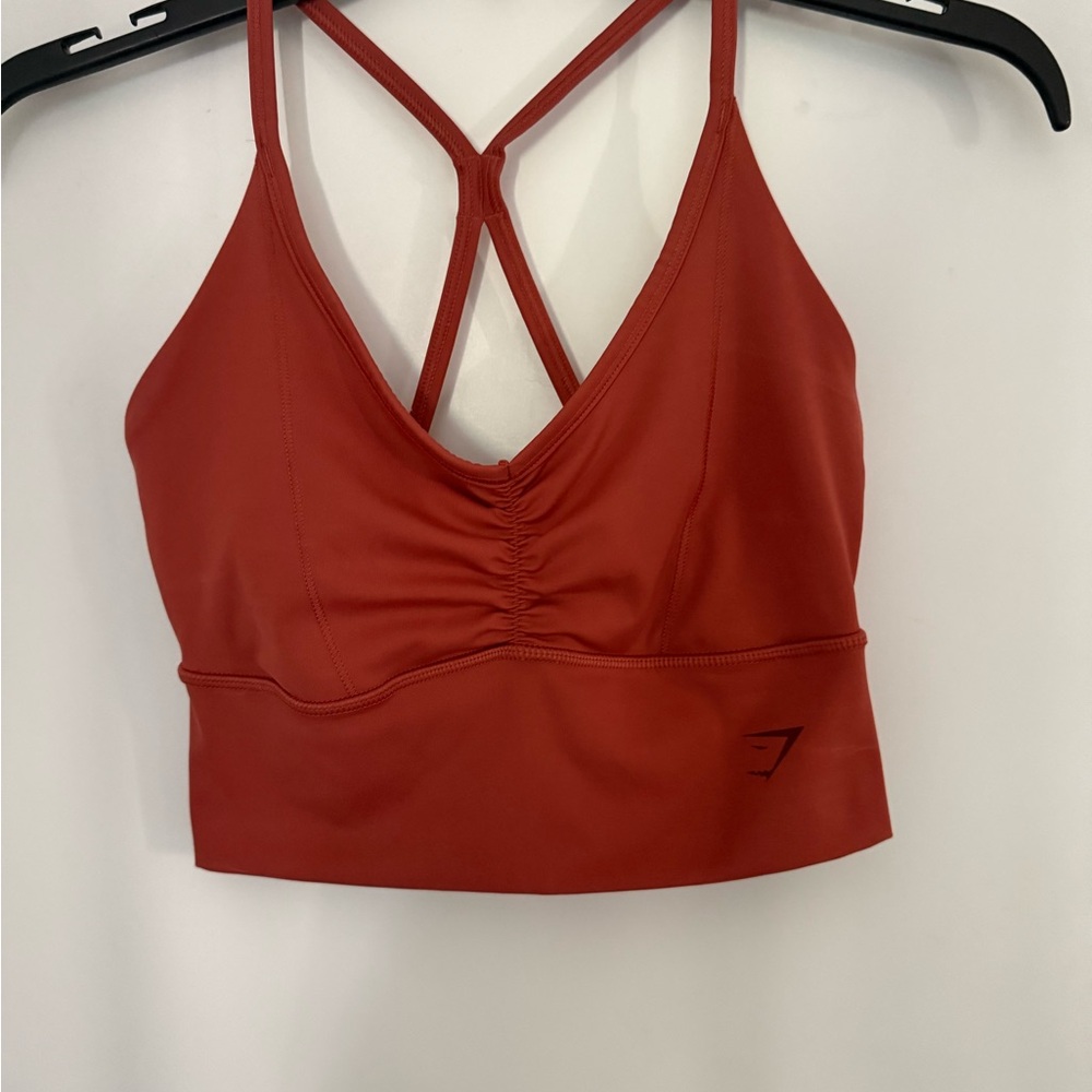 Gymshark Red Sports Bra with Criss-Cross Straps